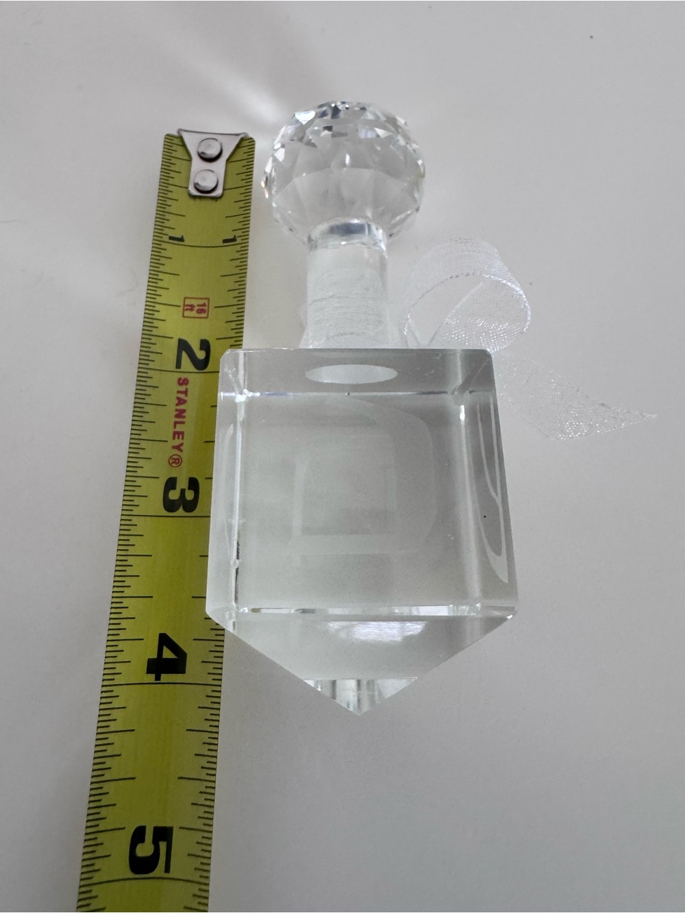 Optical Crystal Dreidel Hanukkah Judaica Decor Paperweight Hebrew Letters Gift - Picture 12 of 13
